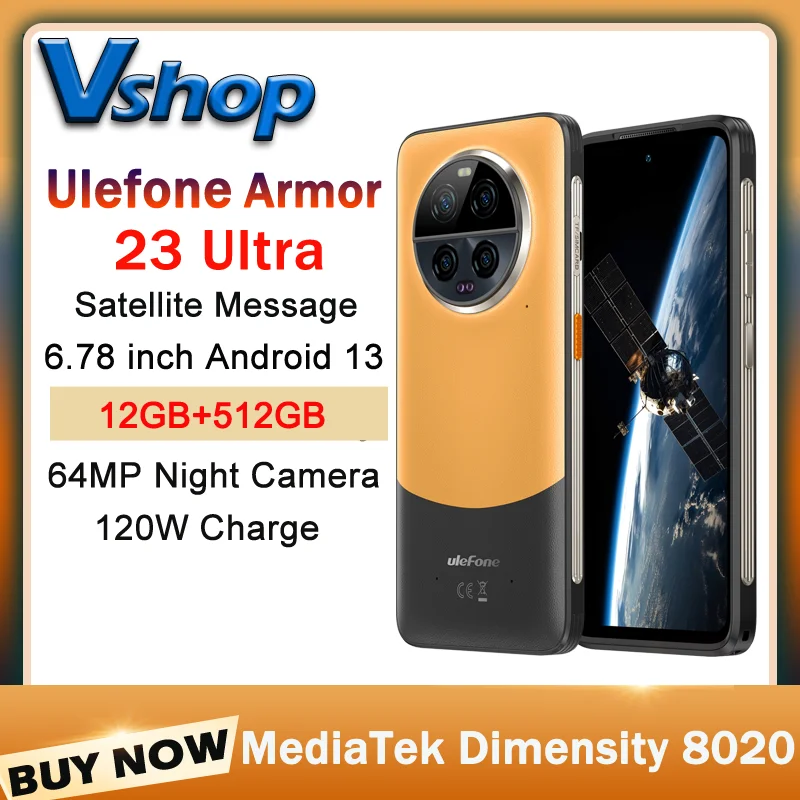 Ulefone Ƹ 23 Ʈ  ޴,  ޽, 6.78 ġ 64MP ߰ ī޶, 120W MediaTek Dimensity 8020 NFC ޴, 12GB + 512GB